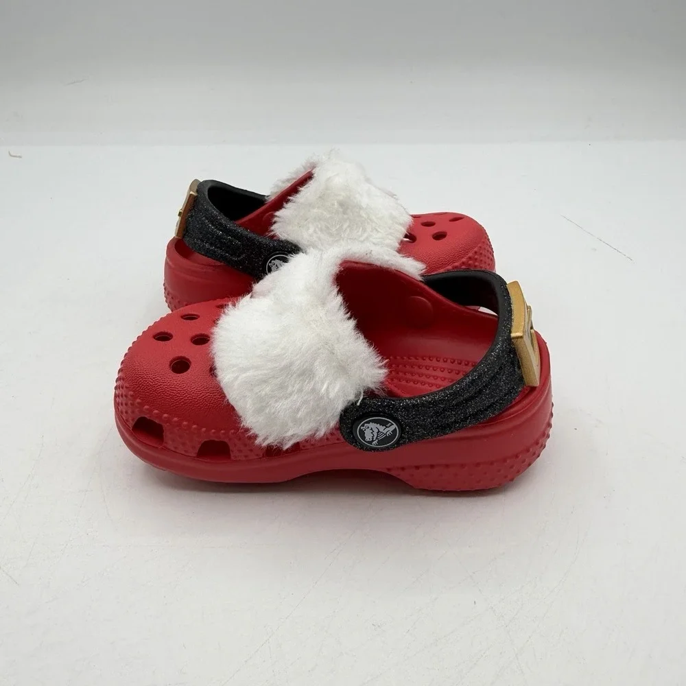 Crocs Littles Santa Claus Classic Clogs Toddler Size C2/C3 Red‎ Christmas Shoes
